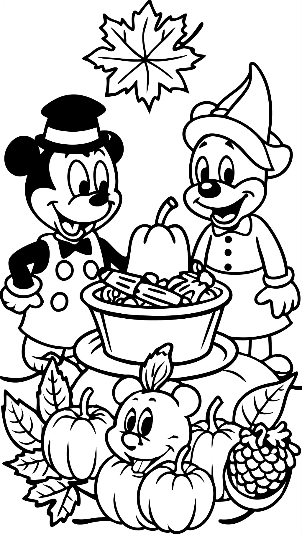 coloriages de Thanksgiving Disney